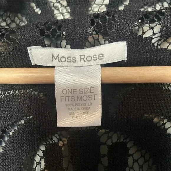 Moss Rose Black Mesh Boho Tassel Kimono One Size Fringe Western Whimsigoth Maxi - Picture 3 of 8